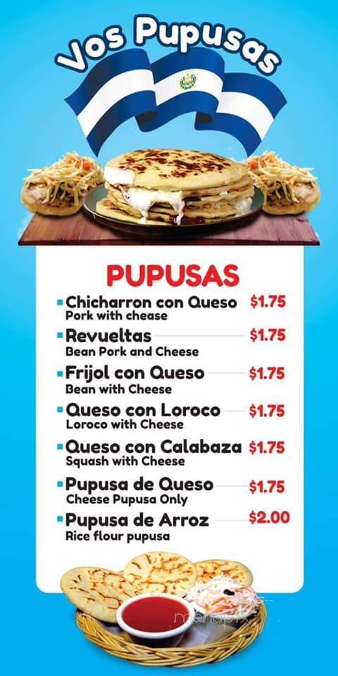 Vos Pupusas - Lancaster, CA menu_pic