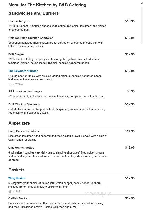 The Kitchen by B&B Catering - Oklahoma City, OK menu_pic