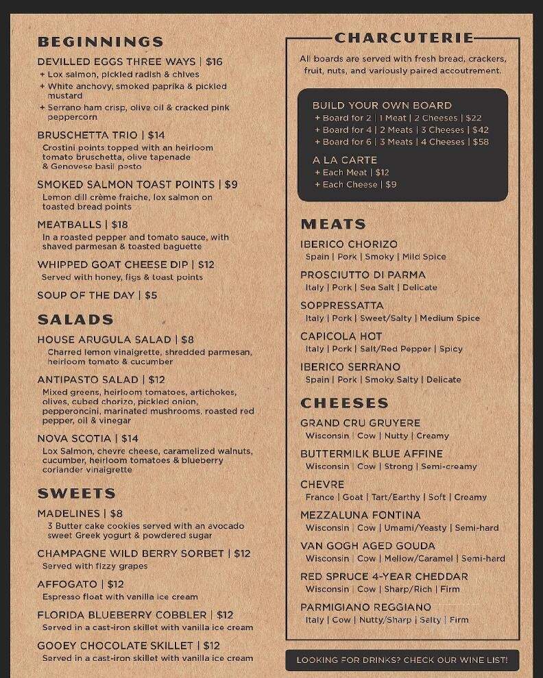 Madeline's Wine Bar - Daytona Beach, FL menu_pic