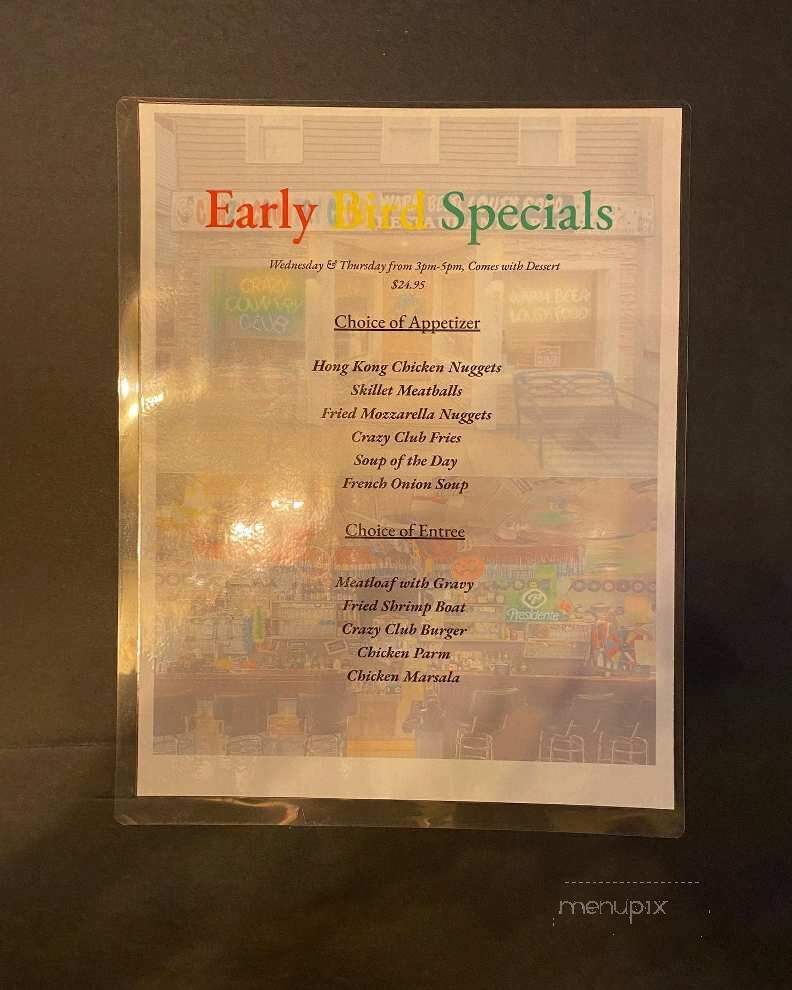 Crazy Country Club - Hawley, PA menu_pic