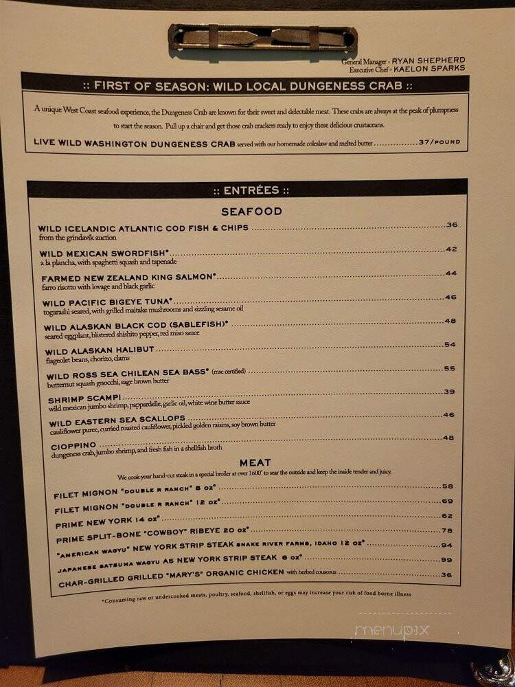 Water Grill Bellevue - Bellevue, WA menu_pic