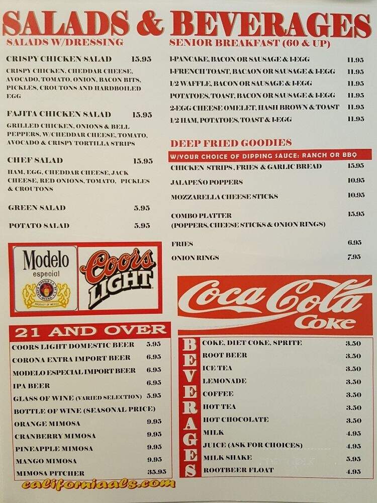 California Al's Restaurant - Lodi, CA menu_pic