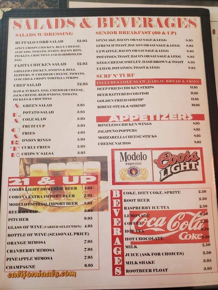 California Al's Restaurant - Lodi, CA menu_pic