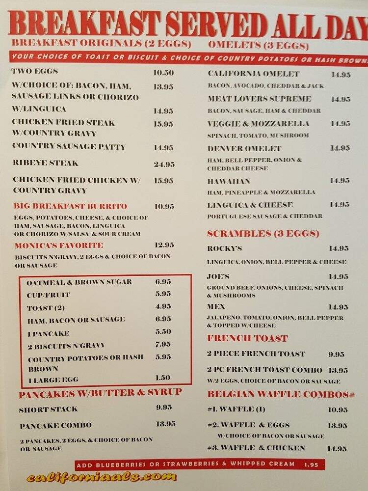 California Al's Restaurant - Lodi, CA menu_pic