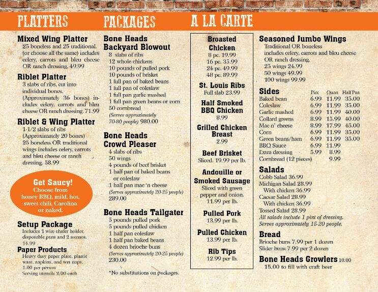 Bone Heads Bar-B-Que - Willis, MI menu_pic