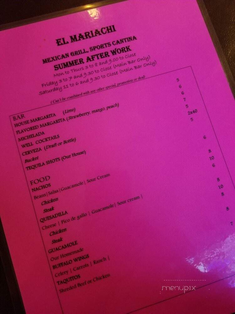 El Mariachi - Encino, CA menu_pic