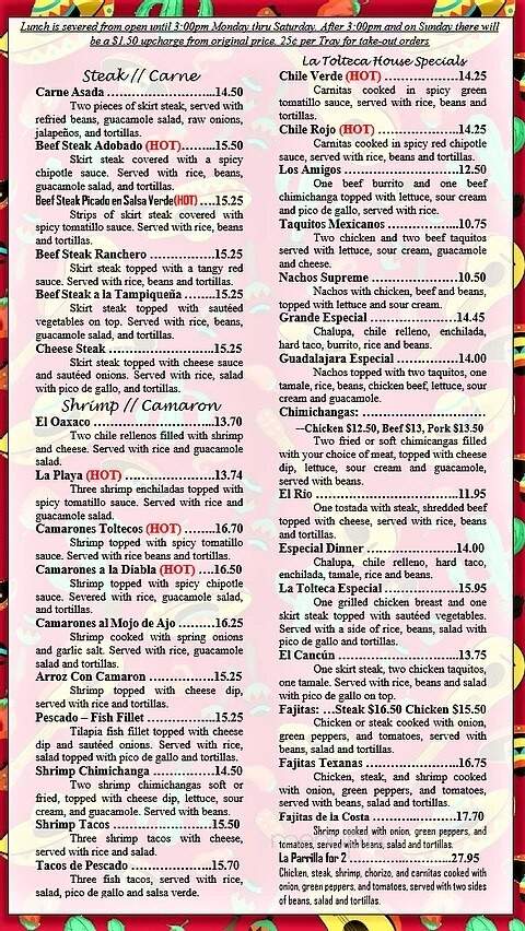 La Tolteca - Prince Frederick, MD menu_pic