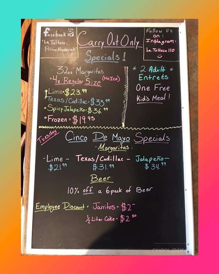 La Tolteca - Prince Frederick, MD menu_pic