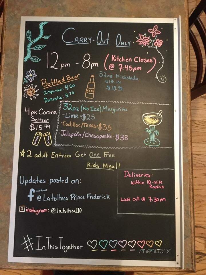La Tolteca - Prince Frederick, MD menu_pic