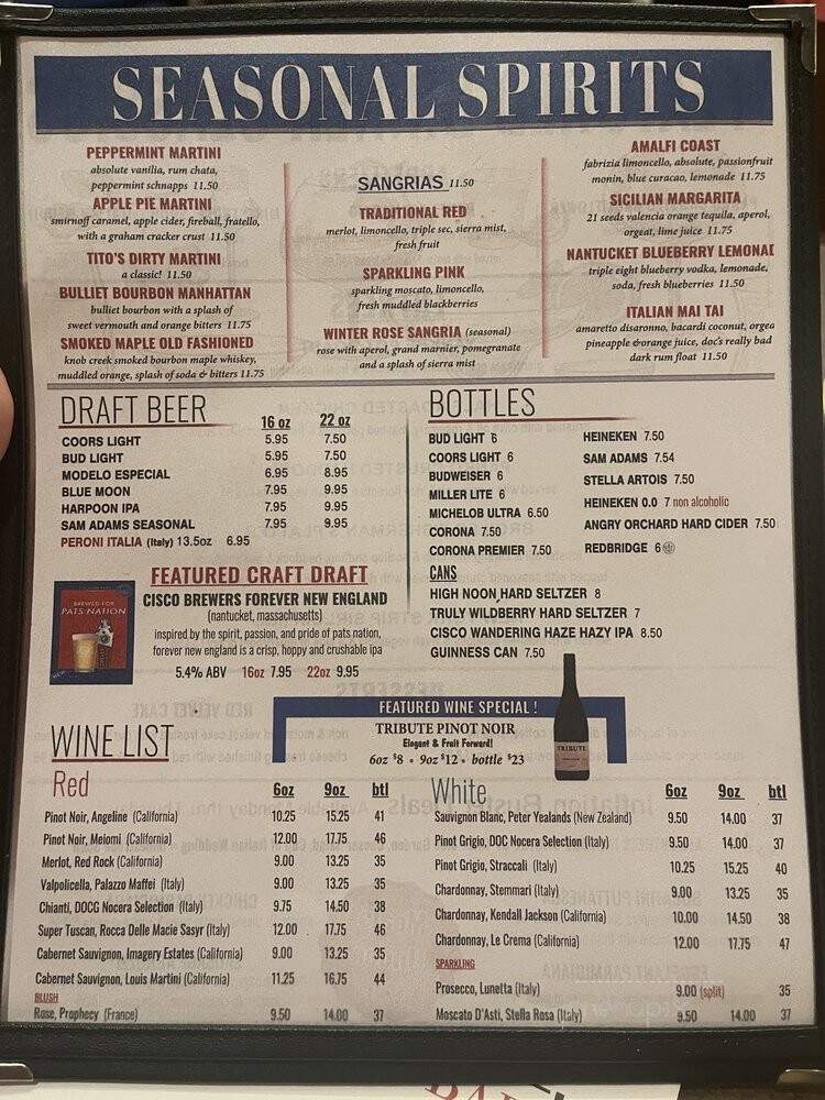 Chateau Restaurant - Braintree, MA menu_pic