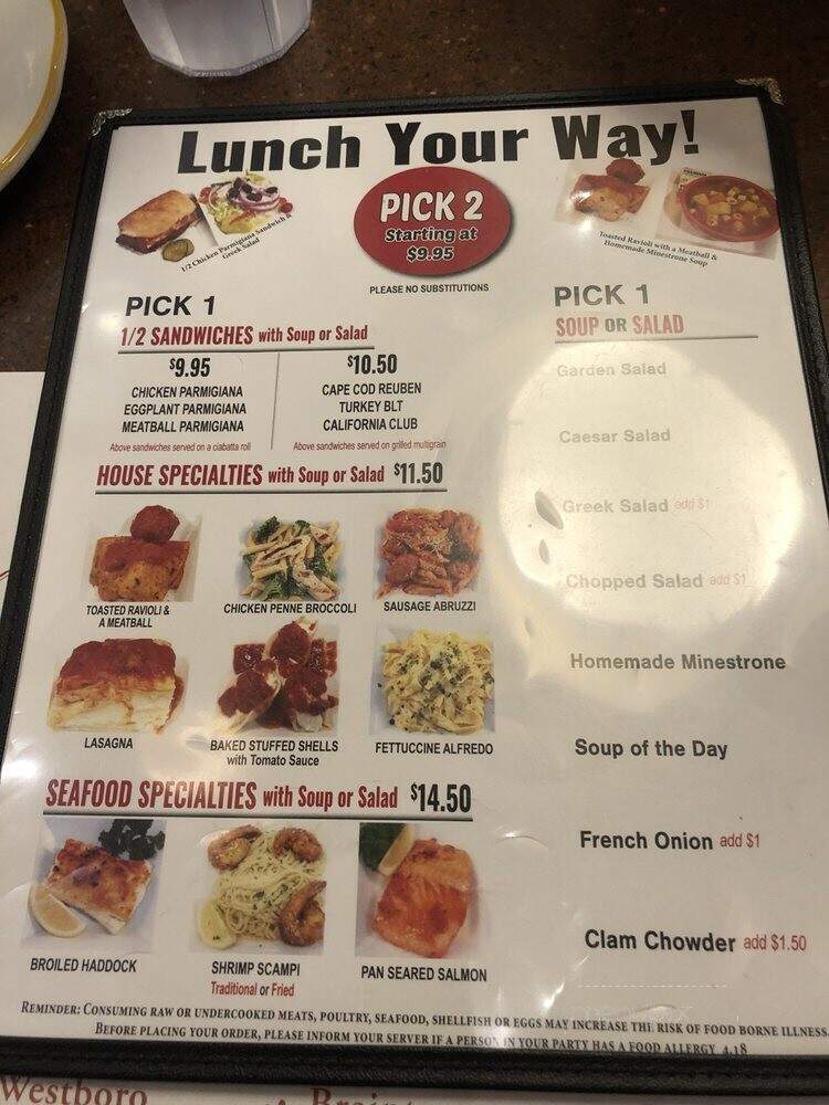 Chateau Restaurant - Braintree, MA menu_pic