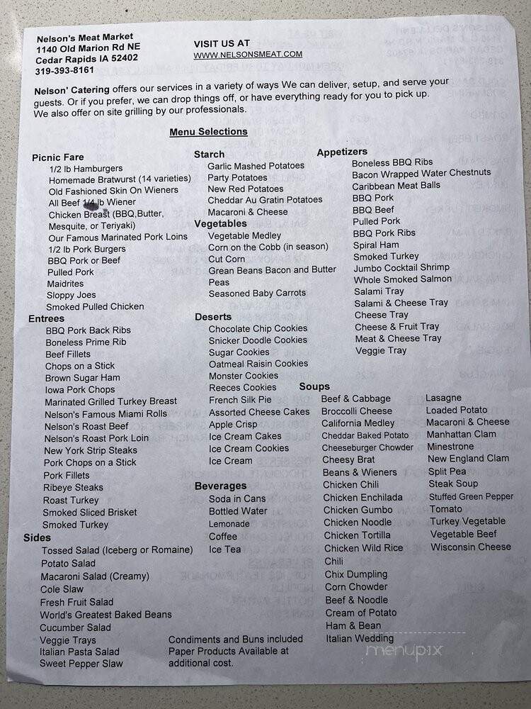 Nelsons Meat Market - Cedar Rapids, IA menu_pic