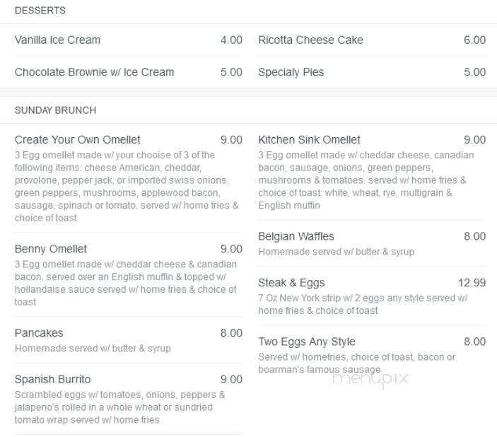 Twist and Turn Tavern - Highland, MD menu_pic