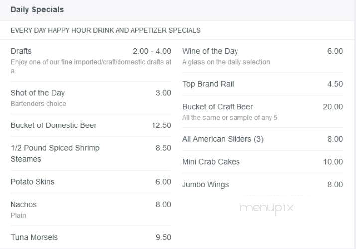 Twist and Turn Tavern - Highland, MD menu_pic