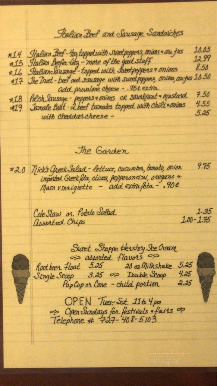 Hot Dogs on Main - Dunedin, FL menu_pic