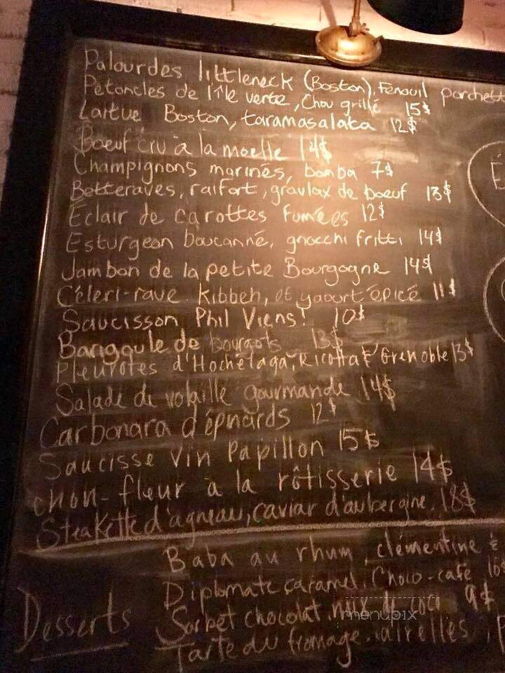 Restaurant Chez Nick - Westmount, QC menu_pic