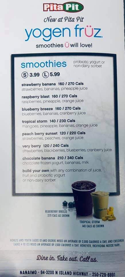 The Pita Pit - Nanaimo, BC menu_pic