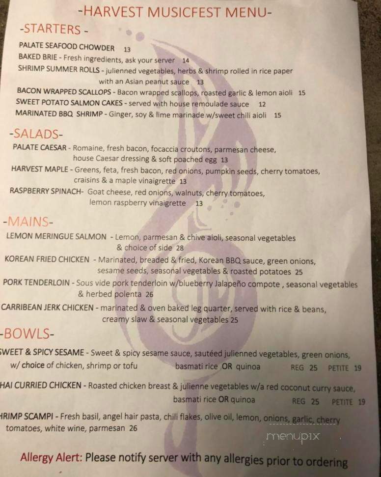 Palate Restaurant & Cafe - Fredericton, NB menu_pic