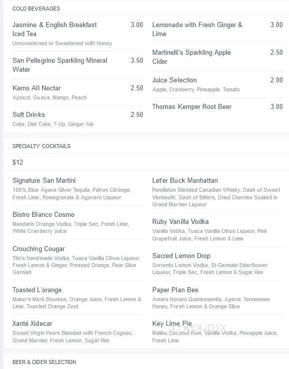 Bistro San Martin - Arlington, WA menu_pic