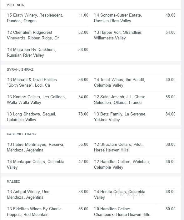 Bistro San Martin - Arlington, WA menu_pic