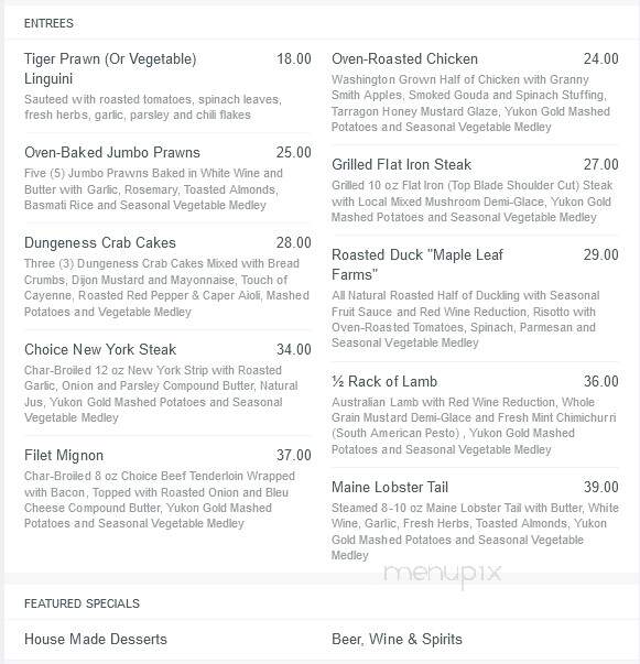 Bistro San Martin - Arlington, WA menu_pic
