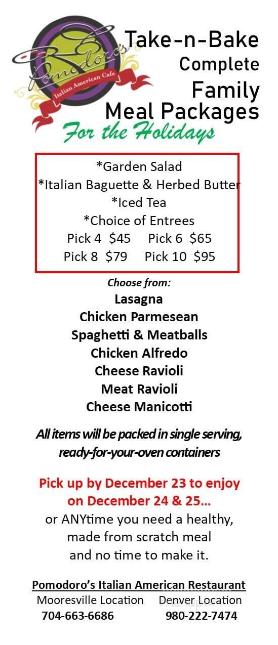 Pomodoro's Italian American Cafe - Denver, NC