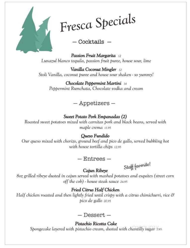 Fresca Tequila Bar & Grill - Colchester, CT menu_pic