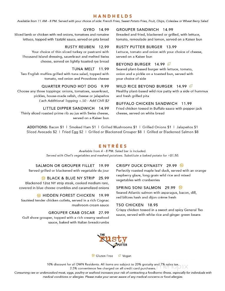 The Rusty Putter - Ave Maria, FL menu_pic