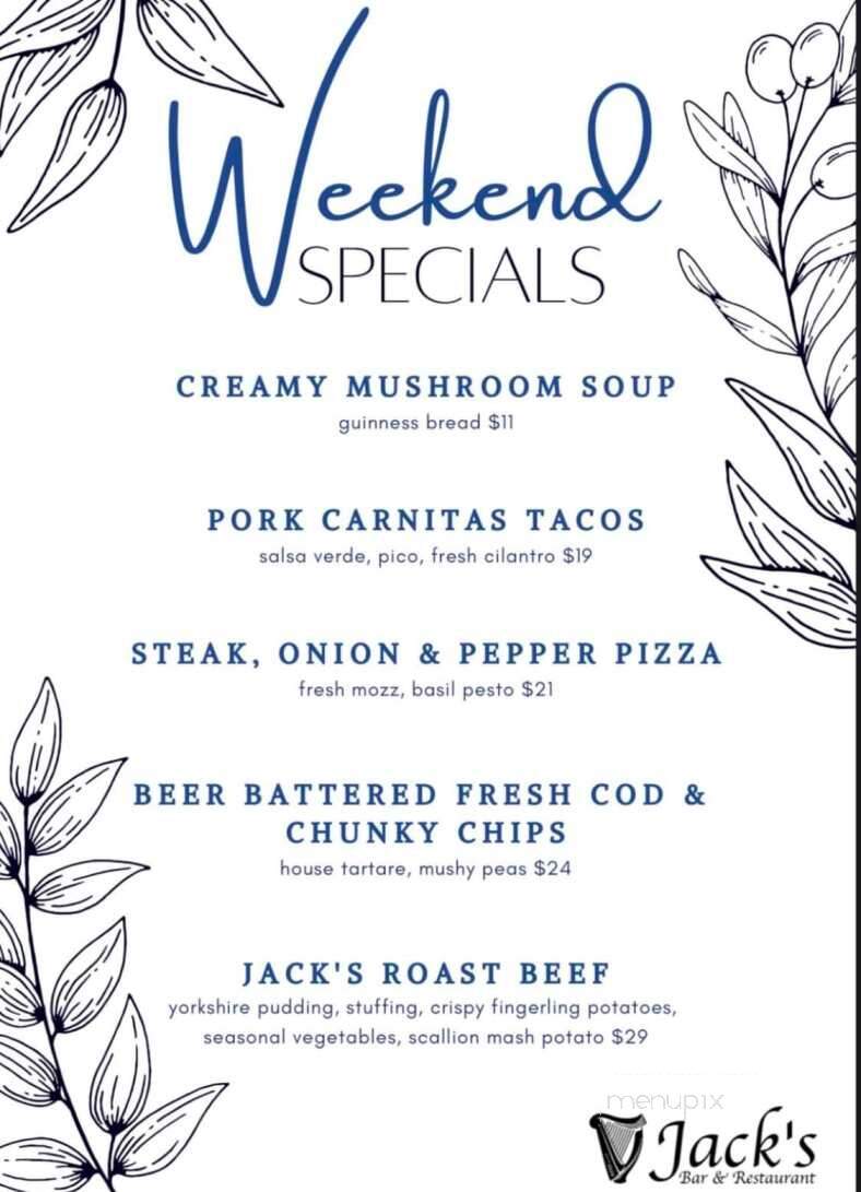 Jack's Bar & Restaurant - Eastchester, NY menu_pic