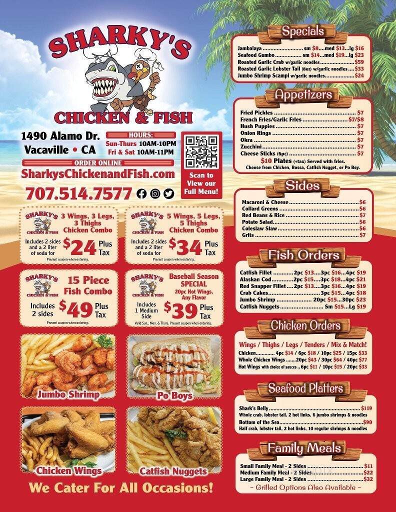Sharkey's Chicken and Fish - Vacaville, CA menu_pic