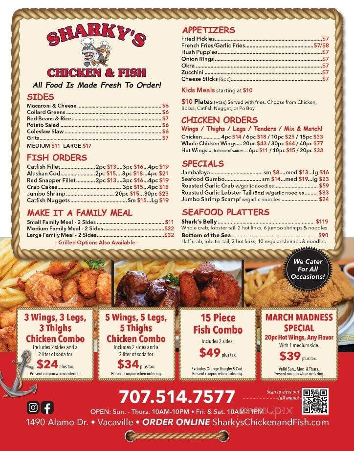 Sharkey's Chicken and Fish - Vacaville, CA menu_pic