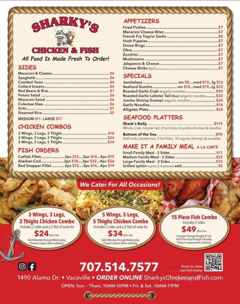 Sharkey's Chicken and Fish - Vacaville, CA menu_pic