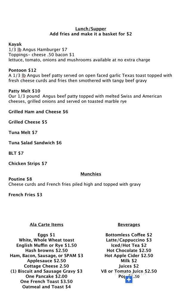 Balsam Lake Cafe - Balsam Lake, WI menu_pic