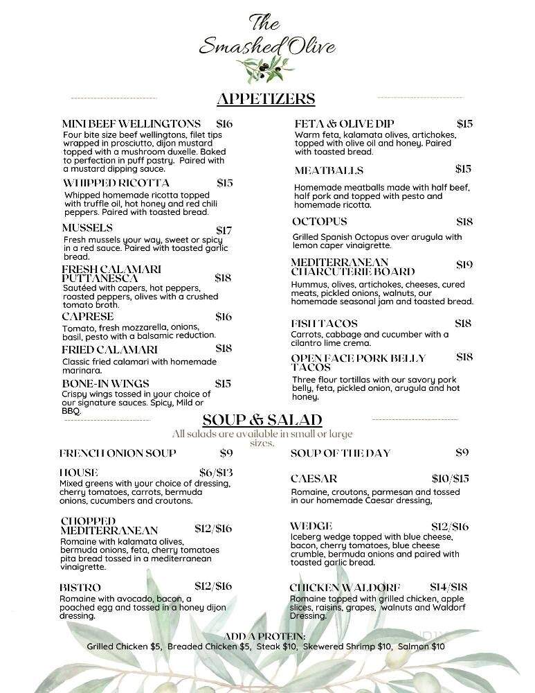 The Smashed Olive - Washington, NJ menu_pic