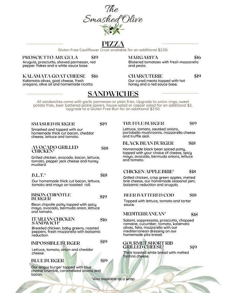 The Smashed Olive - Washington, NJ menu_pic