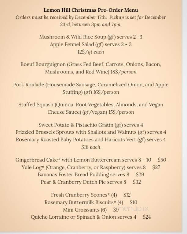 Lemon Hill Cafe & Bookstore - Montesano, WA menu_pic