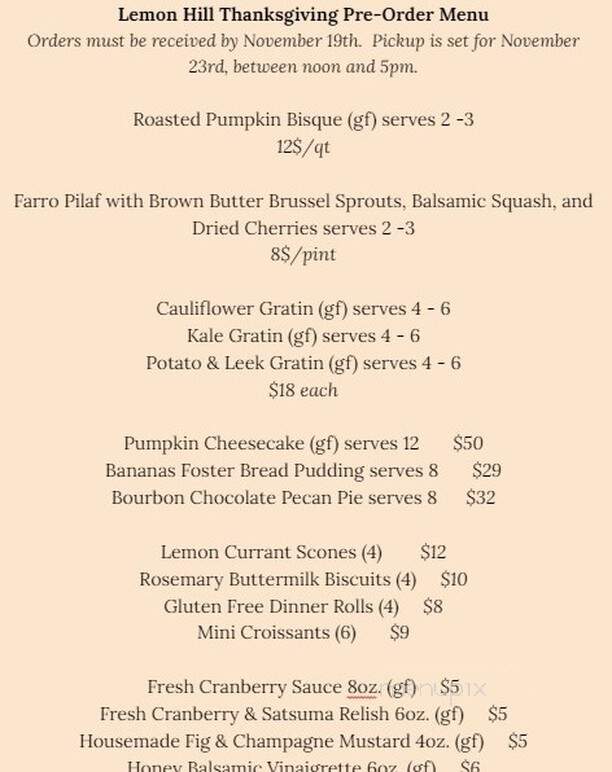Lemon Hill Cafe & Bookstore - Montesano, WA menu_pic