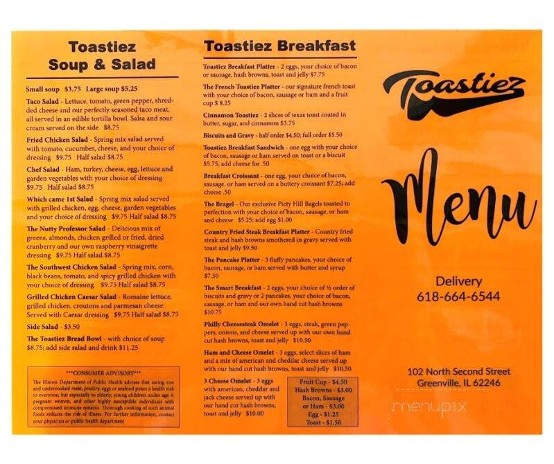 Toastiez - Greenville, IL menu_pic