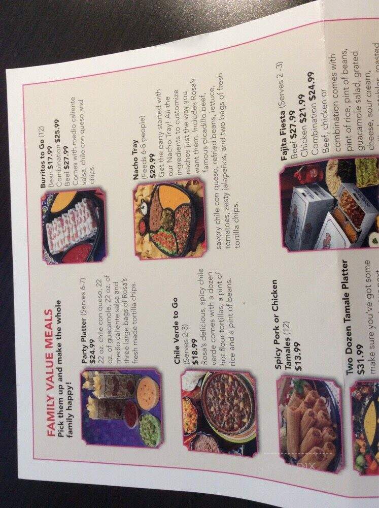 Rosa's Cafe - Hobbs, NM menu_pic