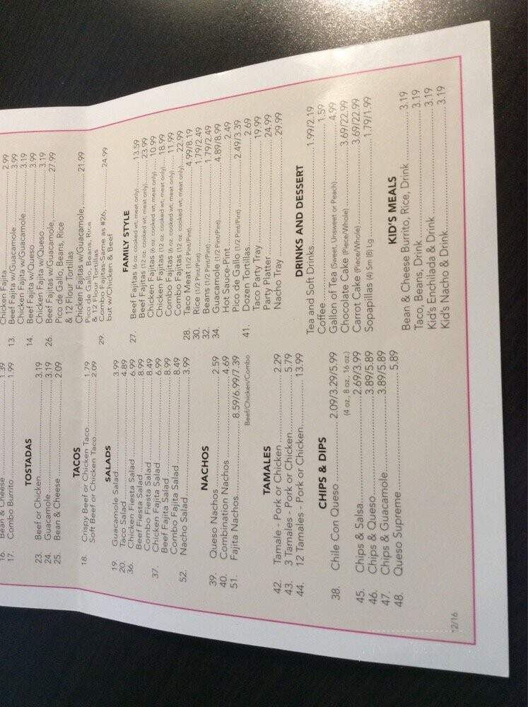 Rosa's Cafe - Hobbs, NM menu_pic