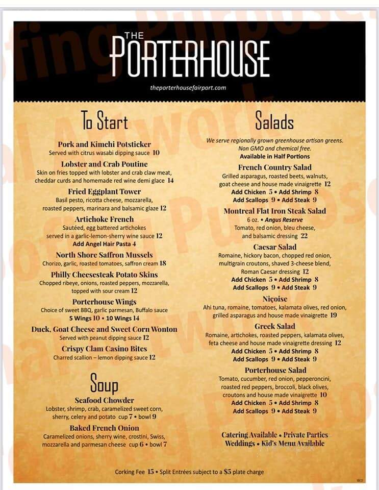 The Porterhouse Steak Scotch and Seafood - Fairport, NY