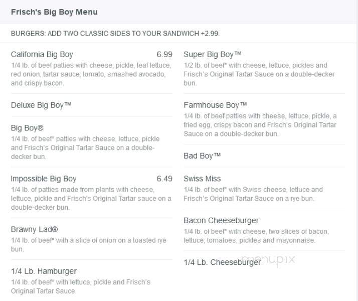 Frisch's Big Boy Restaurant - Hillsboro, OH menu_pic