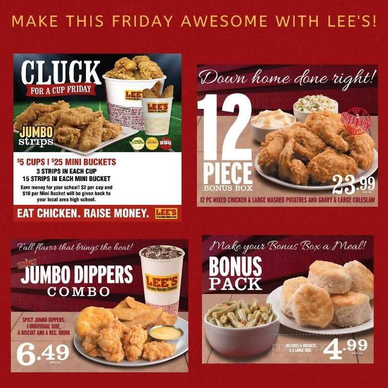 Lee's Famous Recipe Chicken - Sidney, OH menu_pic