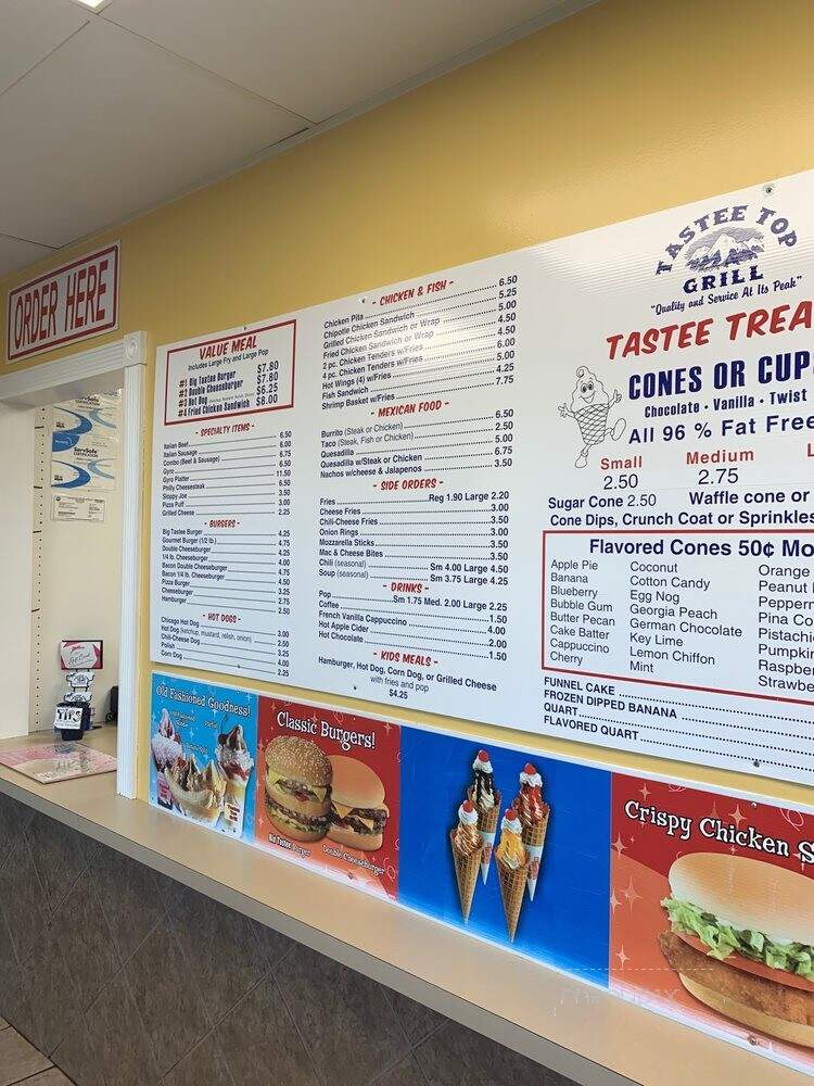 Tastee Top Grill - Cedar Lake, IN menu_pic