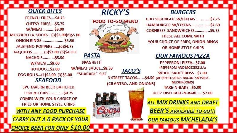 Ricky's Bar - Victorville, CA menu_pic