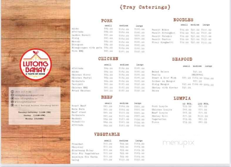 Lutong Bahay - Pittsburg, CA menu_pic