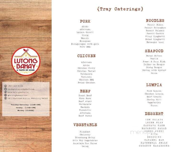 Lutong Bahay - Pittsburg, CA menu_pic