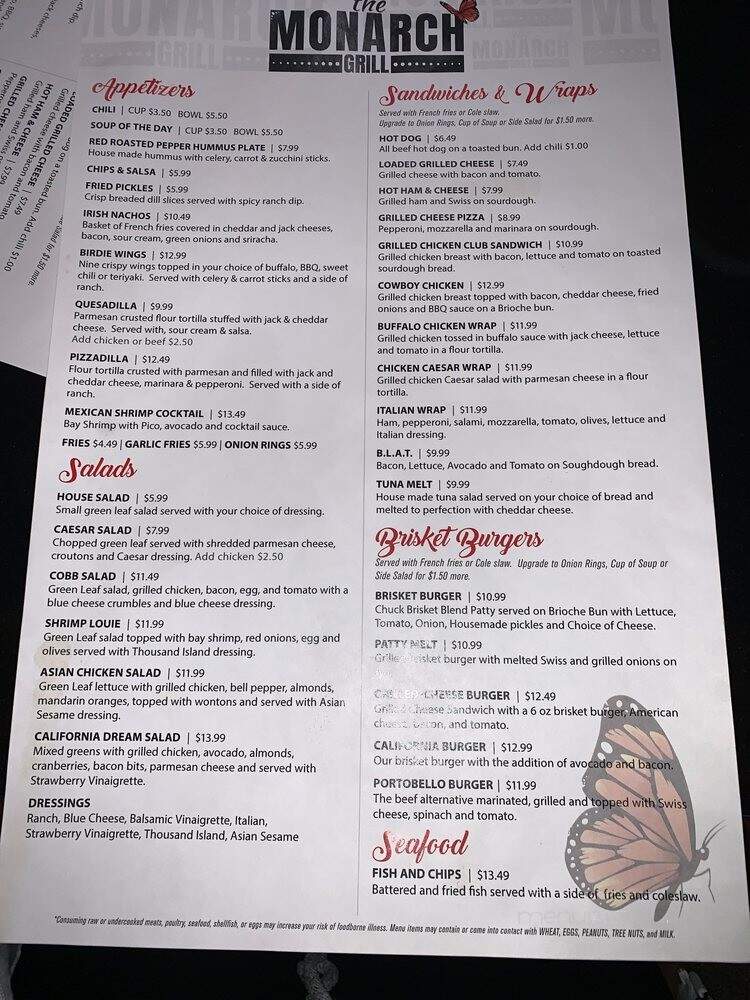The Monarch Grill - Rio Vista, CA menu_pic