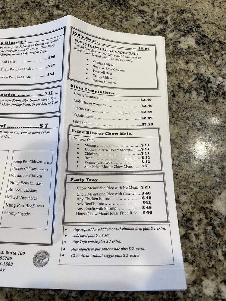 Prime Wok Express - Rocklin, CA menu_pic