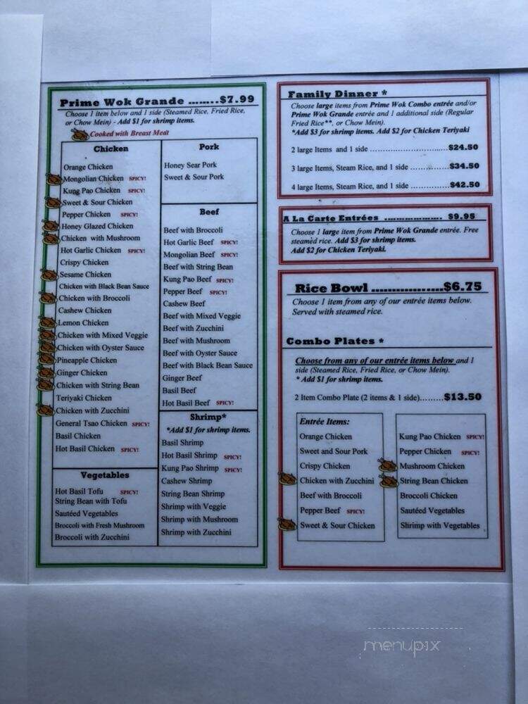 Prime Wok Express - Rocklin, CA menu_pic